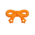 Vibrant orange acrylic bow pendant with star accents for DIY phone chains and accessories - Bow / Painted - Orange