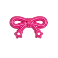 Vibrant pink acrylic cartoon bow pendant charm with polished finish for DIY jewelry - Bow / Painted - Rose Red