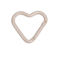 Beige heart-shaped metal carabiner spring ring for DIY keychains and jewelry - Milk Tea
