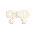 Acrylic iridescent bow charm with star detail in creamy pearl white finish - Bow / Painted-Cream White
