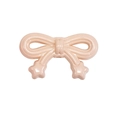 Light pink acrylic bow pendant with star charms and glossy finish for DIY jewelry crafting - Bow / Painted - Milk Tea Color