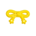 Charming yellow acrylic bow keychain charm with a glossy finish and star detail - Bow / Lacquer Deep Yellow