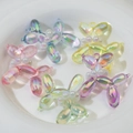 Set of 5 iridescent balloon dog pendants in assorted colors for DIY jewelry making - Without Pearl / Transparent Random Mix (White Pearl)