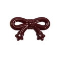 Acrylic colorful bow pendant in burgundy finish with star-shaped ribbon ends - Bow / Painted - Dark Coffee