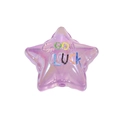 Sternförmige lila Acrylperle mit Good Luck Aufdruck für DIY-Schmuckherstellung - Gelee Stern Lila