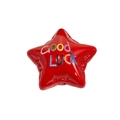 Rote Stern-Acrylperle mit Good Luck Aufdruck für DIY Schmuck und Schlüsselanhänger - Lackierter Stern Rot
