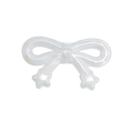Iridescent white acrylic bow pendant with star details for DIY phone chains and accessories - Bow / Solid White
