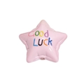 Rosa sternförmige Acrylperle mit Good Luck Aufdruck für DIY-Schmuckherstellung - Lackierter Stern Rosa