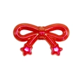 Shiny red acrylic bow pendant with star charms for DIY crafts and phone chains - Bow / Solid Bright Red