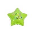 Grüne Acryl-Sternperle mit buntem Good Luck Text für DIY Schlüsselanhänger und Armbänder - Lackierter Stern Fruchtgrün