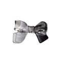 3D bow-shaped transparent grey beaded phone charm accessory made of high-quality resin - White Black