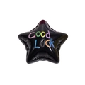 Schwarze Acryl-Sternperle mit buntem Good Luck Aufdruck für DIY-Schlüsselanhänger - Lackierter Stern Schwarz