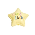 Hellgelbe sternförmige Acrylperle mit Good LUCK Text für DIY-Schmuckherstellung - Lackierter Stern Dunkelgelb