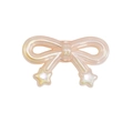 Pink pearlescent acrylic bow with star pendants for DIY phone chain and jewelry crafting - Bow / Solid Grapefruit Color