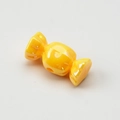 Bunte irisierende gelbe Acrylperle in Bonbonform mit Loch für DIY-Schmuckherstellung - Apertur: 3.5mm / Solides Gelb