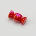 Rote bonbonförmige Acrylperle mit irisierender Beschichtung für DIY Schmuck - Apertur: 3.5mm / Solides Rot