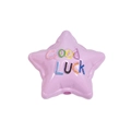 Sternförmige lila Acrylperle mit buntem Good Luck Text für DIY Schmuckherstellung - Lackierter Stern Lila