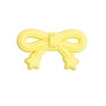 Bright yellow silicone bow charm with star details for DIY phone chains and accessories - Bow / Matte Yellow