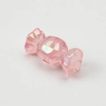 Pink translucent candy-shaped bead with iridescent pearl finish for DIY jewelry crafts - Aperture: 3.5mm / Transparent Pink