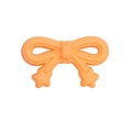 Orange silicone baby teether with a bowknot design and hanging stars on white background - Bow / Matte Orange