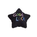 Schwarze sternförmige Acrylperle mit glitzerndem Good Luck Text für DIY-Schmuck - Matter Stern Schwarz