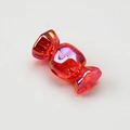 Vibrant red candy shaped acrylic bead with iridescent AB coating for DIY jewelry making - Aperture: 3.5mm / Translucent Red