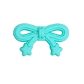 Baby teether in blue butterfly shape with star charms made of food grade silicone material - Bow / Matte Paint - Emerald