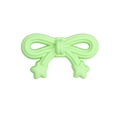 Mint green bow silicone baby teether with cute star details on a clean white background - Bow / Matte Green