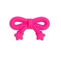 Pink bow and star bead accessory for colorful acrylic jewelry and DIY keychain making - Bow / Matte Paint - Rose Red