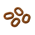 Deep brown acrylic oval link rings with glossy finish for DIY handbag chain accessories - Coffee