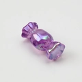 Iridescent purple candy-shaped acrylic bead with translucent finish for DIY jewelry - Aperture: 3.5mm / Transparent Purple
