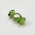 Iridescent green candy-shaped acrylic bead with AB finish for DIY jewelry crafting - Aperture: 3.5mm / Transparent Green