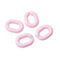 DIY pink acrylic oval link buckles for jewelry making and handbag chain assembly - Pink