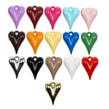 Leopard pattern heart charms in sixteen colors for DIY jewelry and phone chains - Heart Shape - Random Color