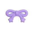 Charming purple acrylic butterfly bow bead with hanging stars for DIY phone chain charms - Bow / Matte Purple