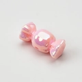 Pink candy acrylic bead with iridescent coating for DIY jewelry and accessory making - Aperture: 3.5mm / Solid Pink