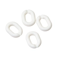 Four white acrylic oval open link rings for DIY jewelry and bag chain accessories - Off White