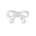 Transparent acrylic bow pendant with double star charms for DIY crafts and jewelry - Bow / Transparent - White