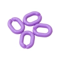 Set of four bright purple oval acrylic open rings for DIY handbag chain accessories - Purple