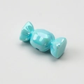 Iridescent light blue candy-shaped acrylic bead with pearl finish for DIY jewelry crafts - Aperture: 3.5mm / Solid Blue