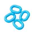 Set of four bright blue oval acrylic link rings for DIY jewelry and bag chain assembly - Sky Blue