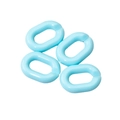 Set of four baby blue oval acrylic chain links with open design for DIY bag accessories - Light Blue