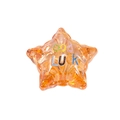 Transparente orange Acryl-Sternperle mit Good Luck Schriftzug für DIY Schmuckdesign - Transparenter Stern Orange