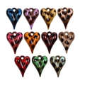 Colorful leopard print heart charms in eleven vibrant shades for DIY accessory making - Leopard Print Heart - Random Color