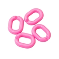 Pink acrylic oval open rings for DIY jewelry chain and handbag strap accessories - Rose Red