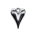 Polished silver heart pendant with leopard print texture for DIY keychain making - Heart Shape - Silver