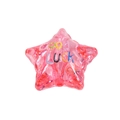 Rosa durchscheinende Acryl-Sternperle mit buntem Good Luck-Druck für DIY-Schmuck - Transparenter Stern Rosenrot