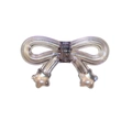Iridescent purple acrylic bow and star pendant with a shiny pearlescent finish - Bow / Transparent Gray