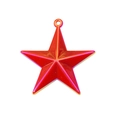 3D metallic red star pendant with electroplated finish for DIY jewelry and keychains - Large / Red