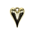 Golden heart-shaped metal pendant with vertical ridge for DIY keychain and bag accessories - Heart Shape - Gold